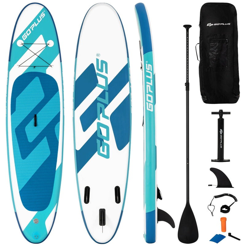 10 ft Inflatable Stand Up Paddle Board 6Inch Thick with Backpack Leash Aluminum Paddle - Relaxacare