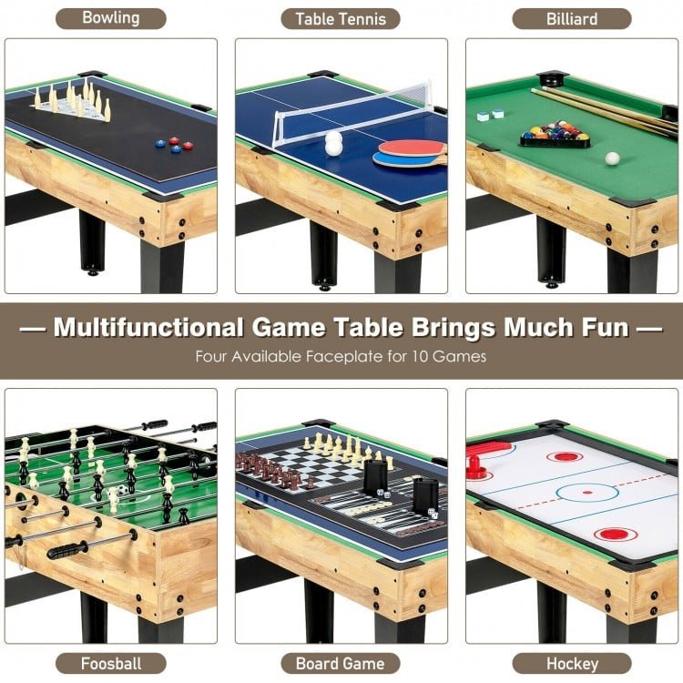 10-in-1 Multi Combo Game Table Set for Home - Relaxacare