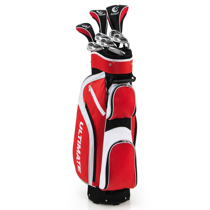 10 Pieces Ladies Complete Golf Club Set with Alloy Driver-Red - Relaxacare