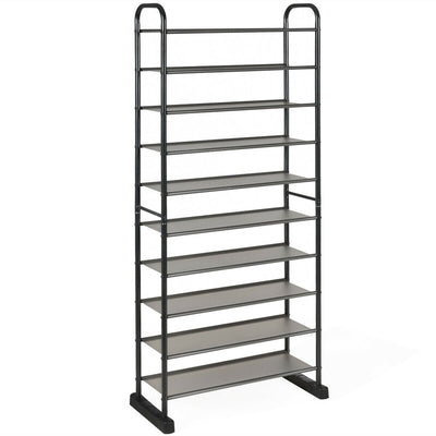 10-Tier Free-Standing Metal Frame Shoe Rack - Relaxacare