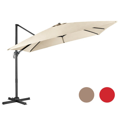 10 x 10 Feet 8-Rib Cantilever Offset Square Patio Umbrella with 3 Tilt Settings - Relaxacare