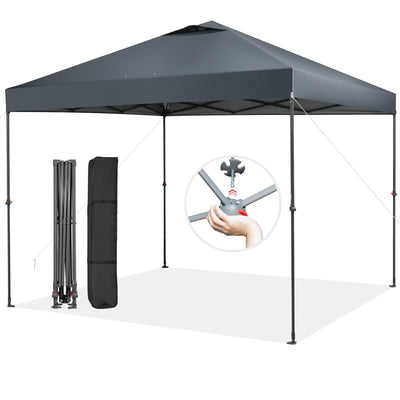 10 x 10 Feet Foldable Outdoor Instant Pop-up Canopy with Carry Bag-Gray - Relaxacare
