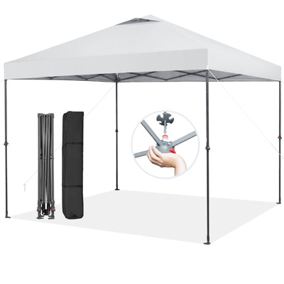10 x 10 Feet Foldable Outdoor Instant Pop-up Canopy with Carry Bag-White - Relaxacare