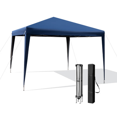 10 x 10 Feet Outdoor Pop-up Patio Canopy for Beach and Camp-Blue - Relaxacare