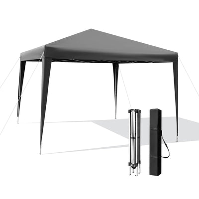10 x 10 Feet Outdoor Pop-up Patio Canopy for Beach and Camp-Gray - Relaxacare