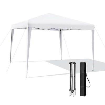 10 x 10 Feet Outdoor Pop-up Patio Canopy for Beach and Camp-White - Relaxacare