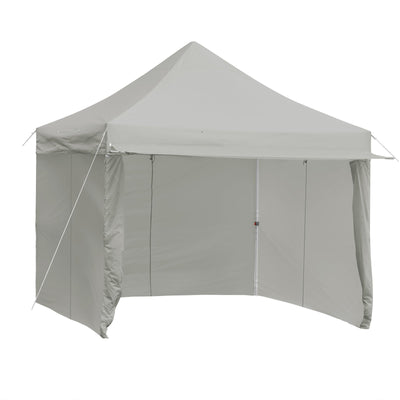 10 x 10 Feet Pop up Gazebo with 4 Height and Adjust Folding Awning-Gray - Relaxacare