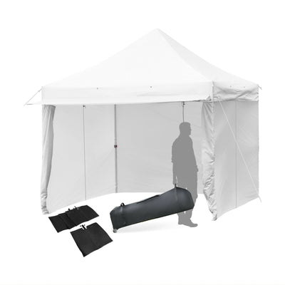 10 x 10 Feet Pop-up Gazebo with 5 Removable Zippered Sidewalls and Extended Awning - Relaxacare