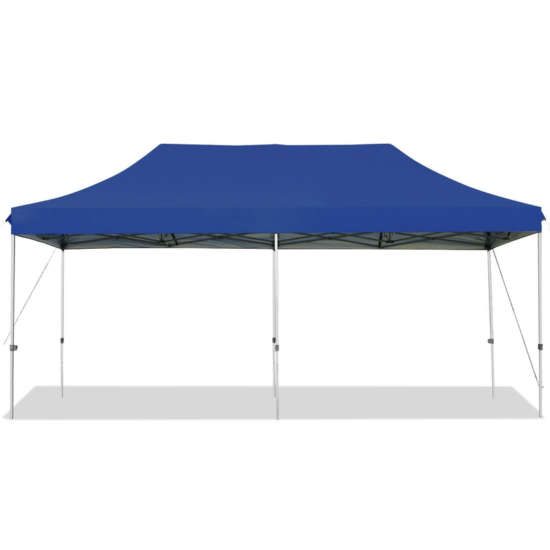 10 x 20 Feet Adjustable Folding Heavy Duty Sun Shelter with Carrying Bag-Blue - Relaxacare