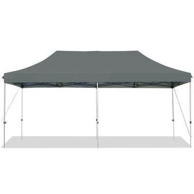 10 x 20 Feet Adjustable Folding Heavy Duty Sun Shelter with Carrying Bag-Gray - Relaxacare