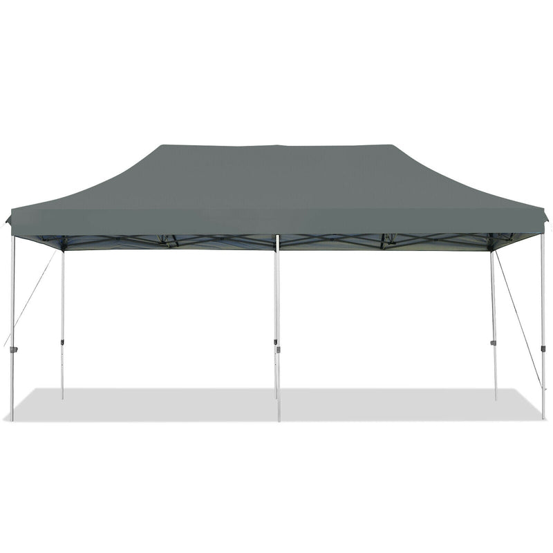 10 x 20 Feet Adjustable Folding Heavy Duty Sun Shelter with Carrying Bag-Gray - Relaxacare