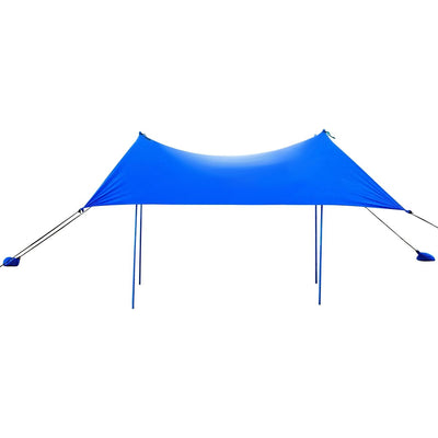 10 x 9 Feet Family Beach Tent Canopy Sunshade with 4 Poles - Relaxacare