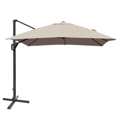 10 x13 Feet Rectangular Cantilever Umbrella with 360° Rotation Function-Coffee - Relaxacare