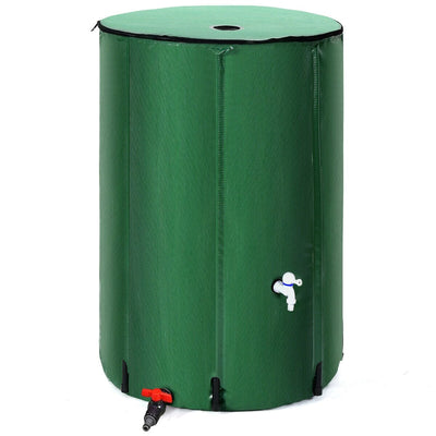100 Gallon Portable Rain Barrel Water Collector Tank with Spigot Filter - Relaxacare
