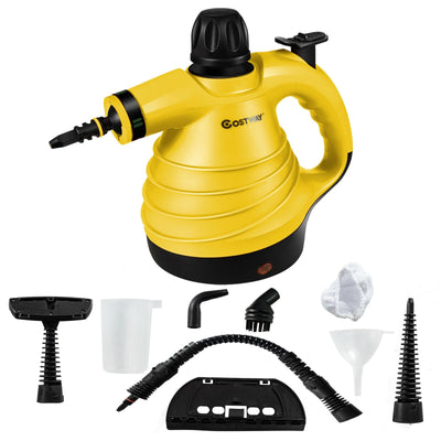 1050W Portable Multipurpose Pressurized Handheld Steam Cleaner-Yellow - Relaxacare