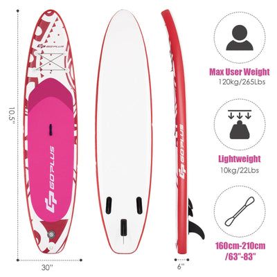 10.6 Feet Inflatable Adjustable Paddle Board with Carry Bag - Relaxacare