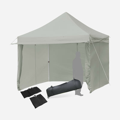 10x10ft Pop up Gazebo with 4 Height and Adjust Folding Awning -Gray - Relaxacare