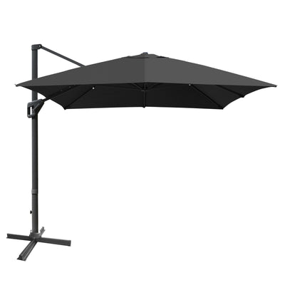 10x13ft Rectangular Cantilever Umbrella with 360° Rotation Function-Gray - Relaxacare
