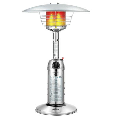 11 000BTU Portable Tabletop Patio Stainless Steel Standing Propane Heater - Relaxacare