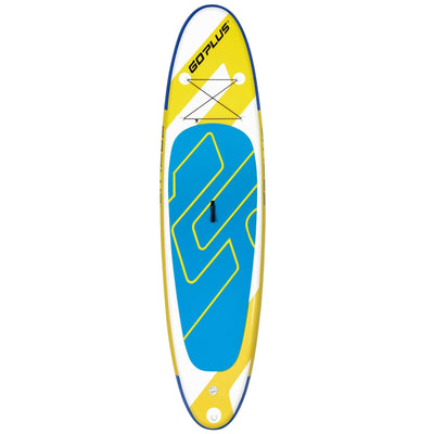 11 Feet Inflatable Stand Up Paddle Board with Aluminum Paddle-Yellow - Relaxacare