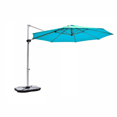 11 Feet Patio Offset Cantilever Umbrella 360° Rotation Aluminum Tilt-Blue - Relaxacare