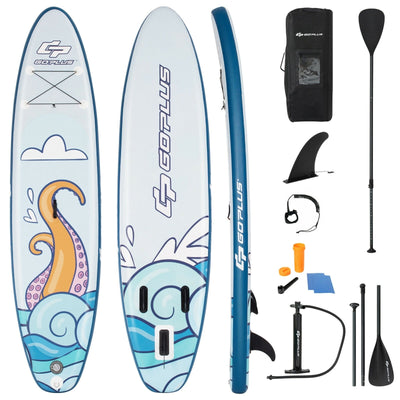 11 ft Inflatable Stand Up Paddle Board Surfboard with Aluminum Paddle Pump-11 ft - Relaxacare