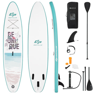 11 ft Inflatable Stand Up Paddle Board Surfboard with Aluminum Paddle Pump-L - Relaxacare