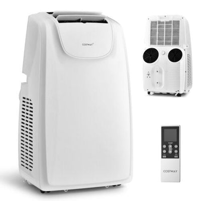 11500 BTU Dual Hose Portable Air Conditioner with Remote Control-White - Relaxacare
