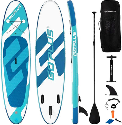 11ft Inflatable Stand Up Paddle Board with Aluminum Paddle-Light Blue - Relaxacare