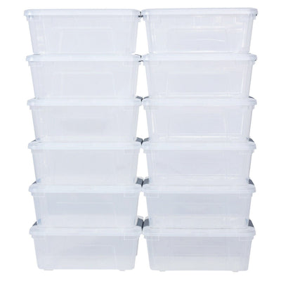 12 Pack 156 Quart Latch Stack Storage Tubs Box - Relaxacare