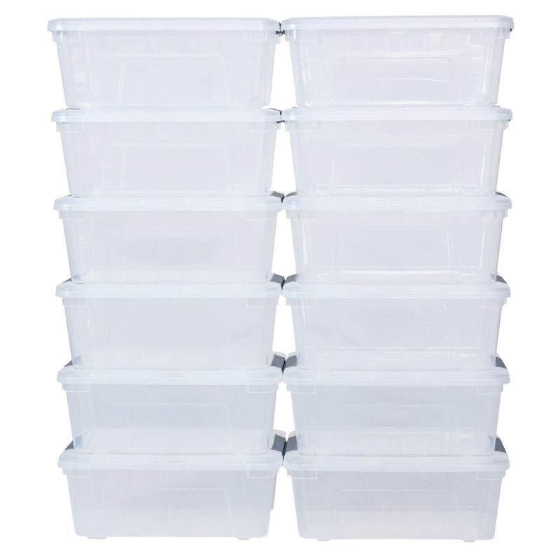 12 Pack 156 Quart Latch Stack Storage Tubs Box - Relaxacare
