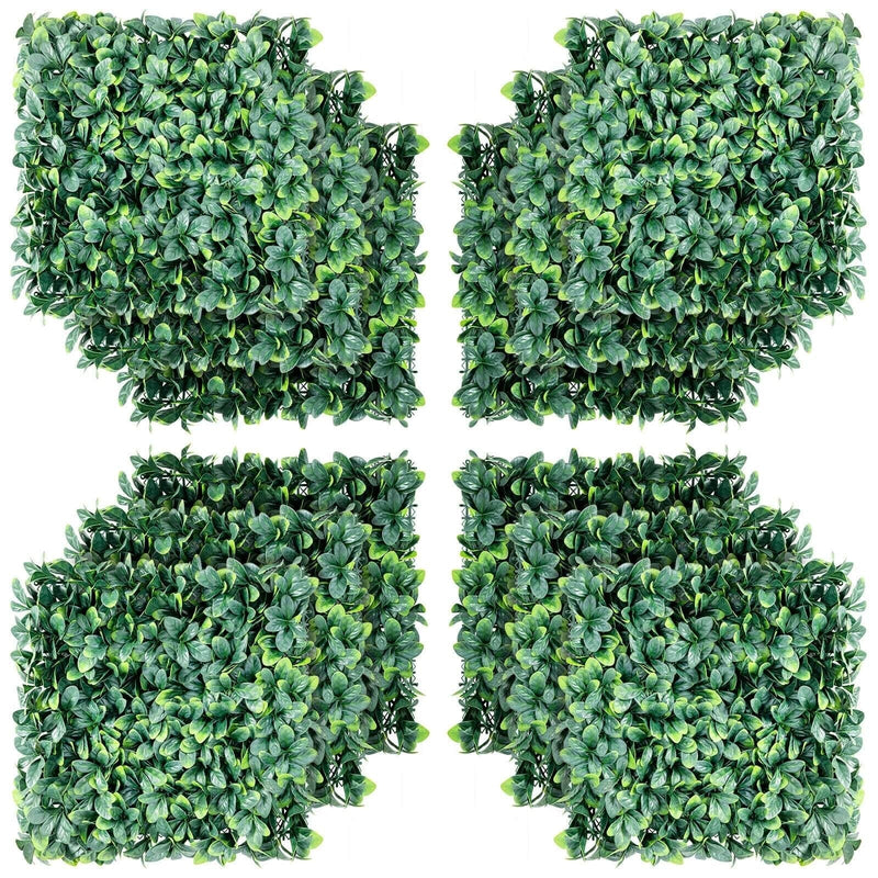 12 Pcs 20 x 20" Artificial Ficus Hedge Plant for Wedding Decorations - Relaxacare