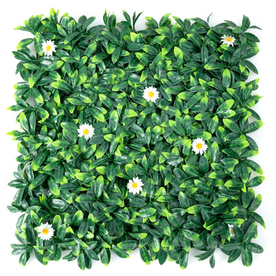 12 Pcs 20 x 20inch Artificial Daisy Hedge Plant Privacy Fence Hedge Panels - Relaxacare