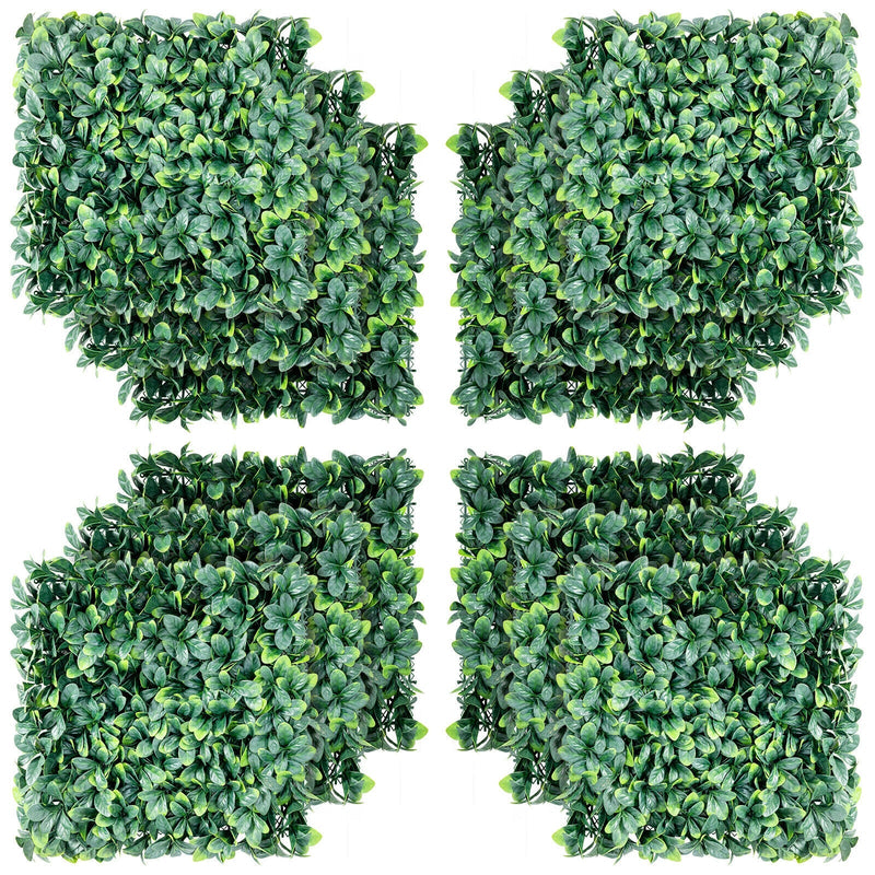 12 Pieces 20 x 20 Inch Artificial Ficus Hedge Plant for Wedding Decorations - Relaxacare