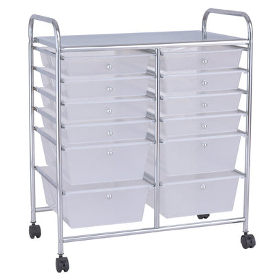 12 Storage Drawer Organizer Bins Rolling Cart - Relaxacare