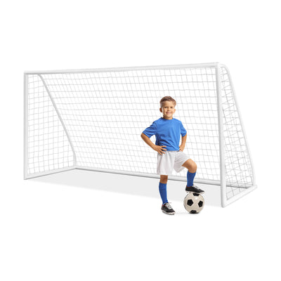 12 x 6 Feet Soccer Goal with Strong PVC Frame and High-Strength Netting - Relaxacare