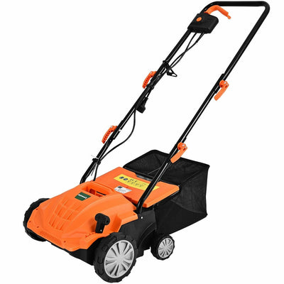 12Amp Corded Scarifier 13” Electric Lawn Dethatcher with 40L Collection Bag -Orange - Relaxacare
