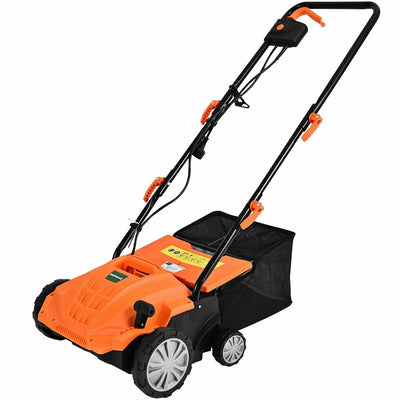 12Amp Corded Scarifier 13” Electric Lawn Dethatcher with 40L Collection Bag -Orange - Relaxacare