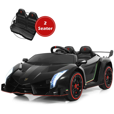 12V 2-Seater Licensed Lamborghini Kids Ride On Car with RC and Swing Function-Black - Relaxacare