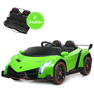 12V 2-Seater Licensed Lamborghini Kids Ride On Car with RC and Swing Function-Green - Relaxacare