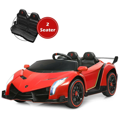 12V 2-Seater Licensed Lamborghini Kids Ride On Car with RC and Swing Function-Red - Relaxacare