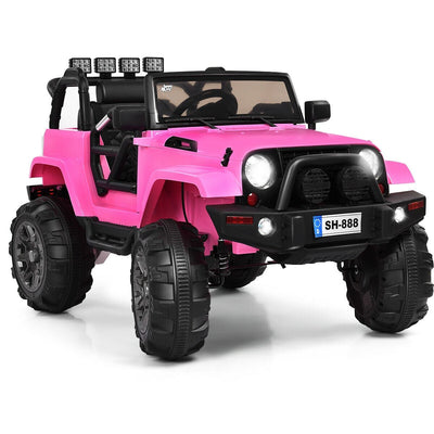 12V Kids Remote Control Riding Truck Car with LED Lights-Pink - Relaxacare