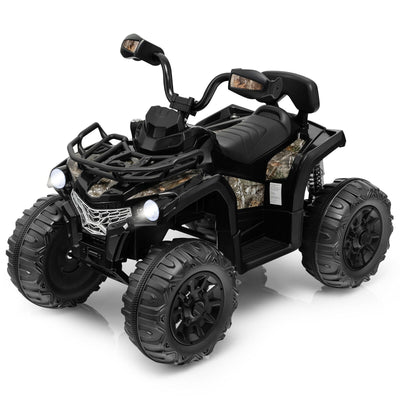12V Kids Ride On ATV 4 Wheeler with MP3 and Headlights-Black - Relaxacare