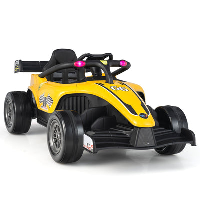 12V Kids Ride on Electric Formula Racing Car with Remote Control-Yellow - Relaxacare