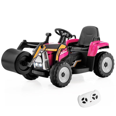 12V Kids Ride on Road Roller with 2.4G Remote Control-Pink - Relaxacare