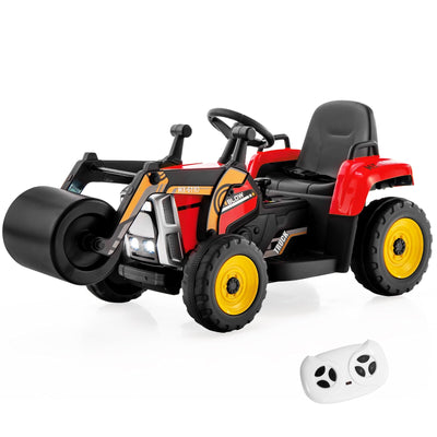 12V Kids Ride on Road Roller with 2.4G Remote Control-Red - Relaxacare