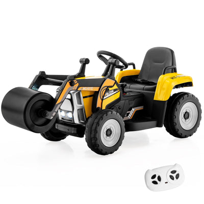 12V Kids Ride on Road Roller with 2.4G Remote Control-Yellow - Relaxacare