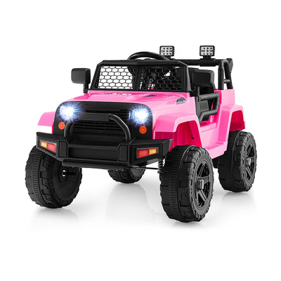 12V Kids Ride On Truck with Remote Control and Headlights-Pink - Relaxacare