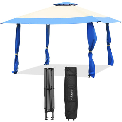 13 Feet x 13 Feet Pop Up Canopy Tent Instant Outdoor Folding Canopy Shelter-Blue - Relaxacare