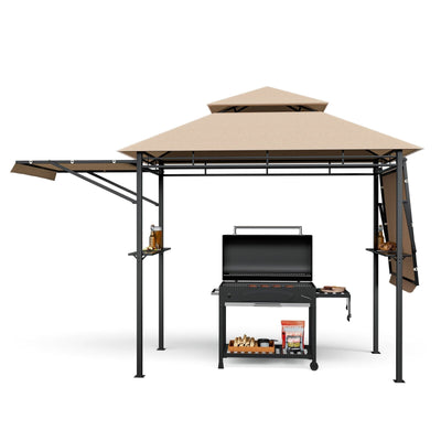 13.5 x 4 Feet Patio BBQ Grill Gazebo Canopy with Dual Side Awnings - Relaxacare